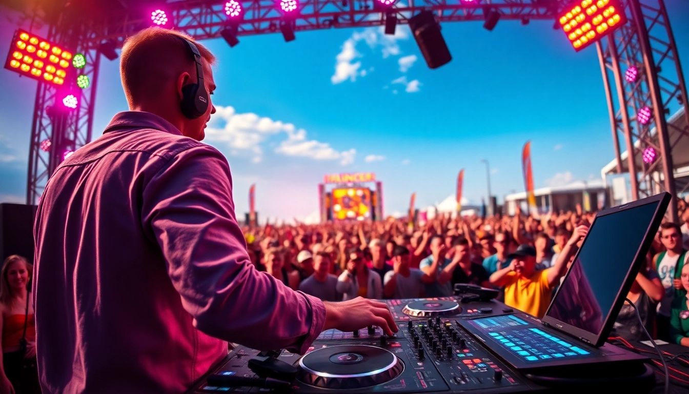 DJ aus München begeistert das Publikum mit energetischer Musik unter freiem Himmel.