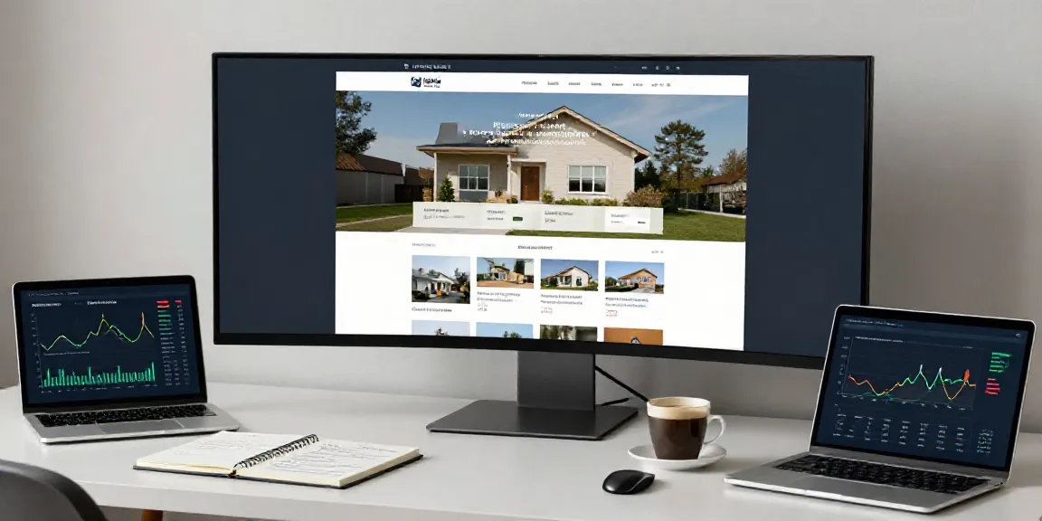 Immobilienmakler Freiburg in einem modernen Büro mit Software-Tools für Immobilienbewertungen und Cloud-Diensten.