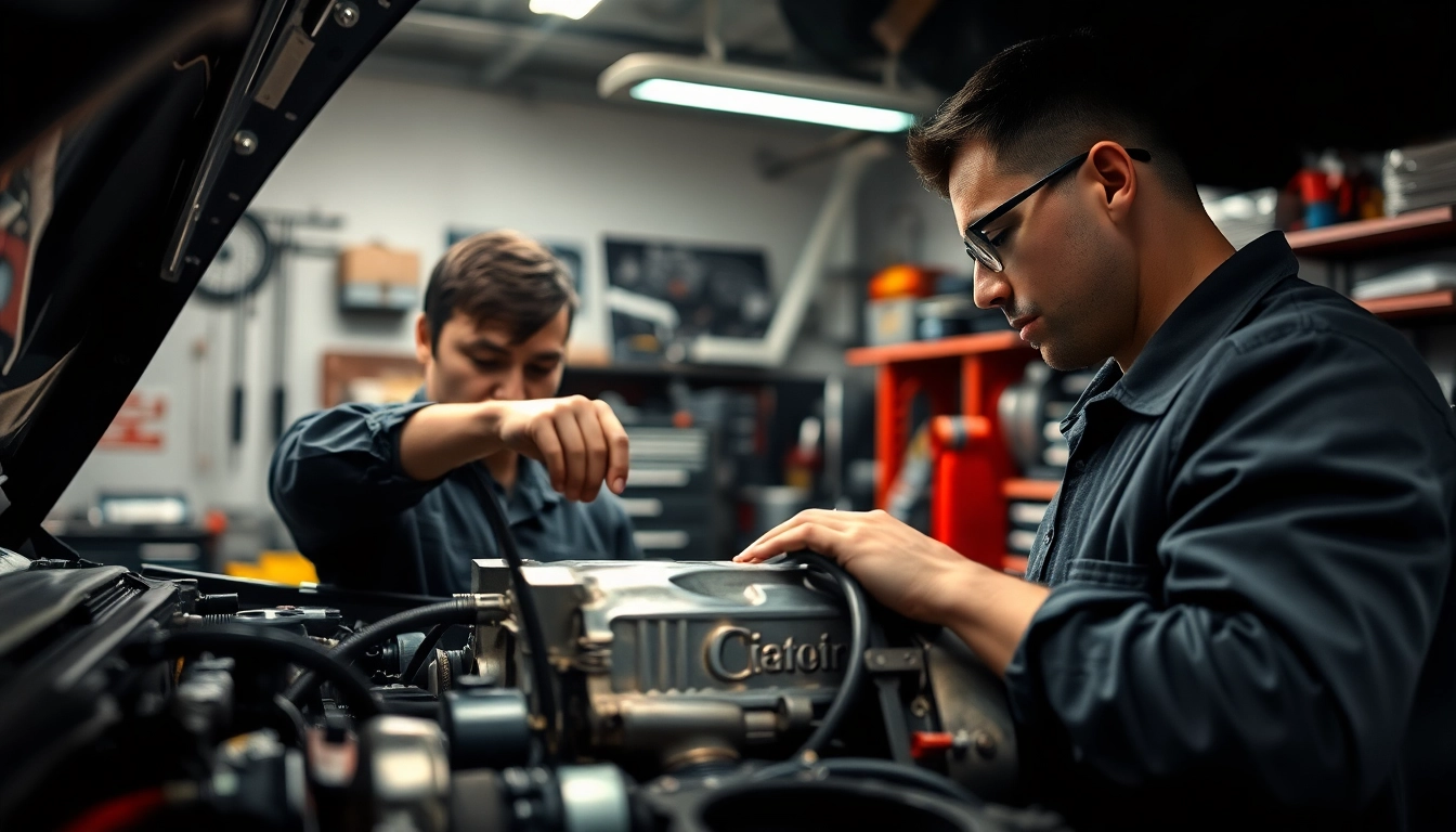 Motorschaden Ankauf mit professionellem Mechaniker, der einen beschädigten Motor inspiziert.