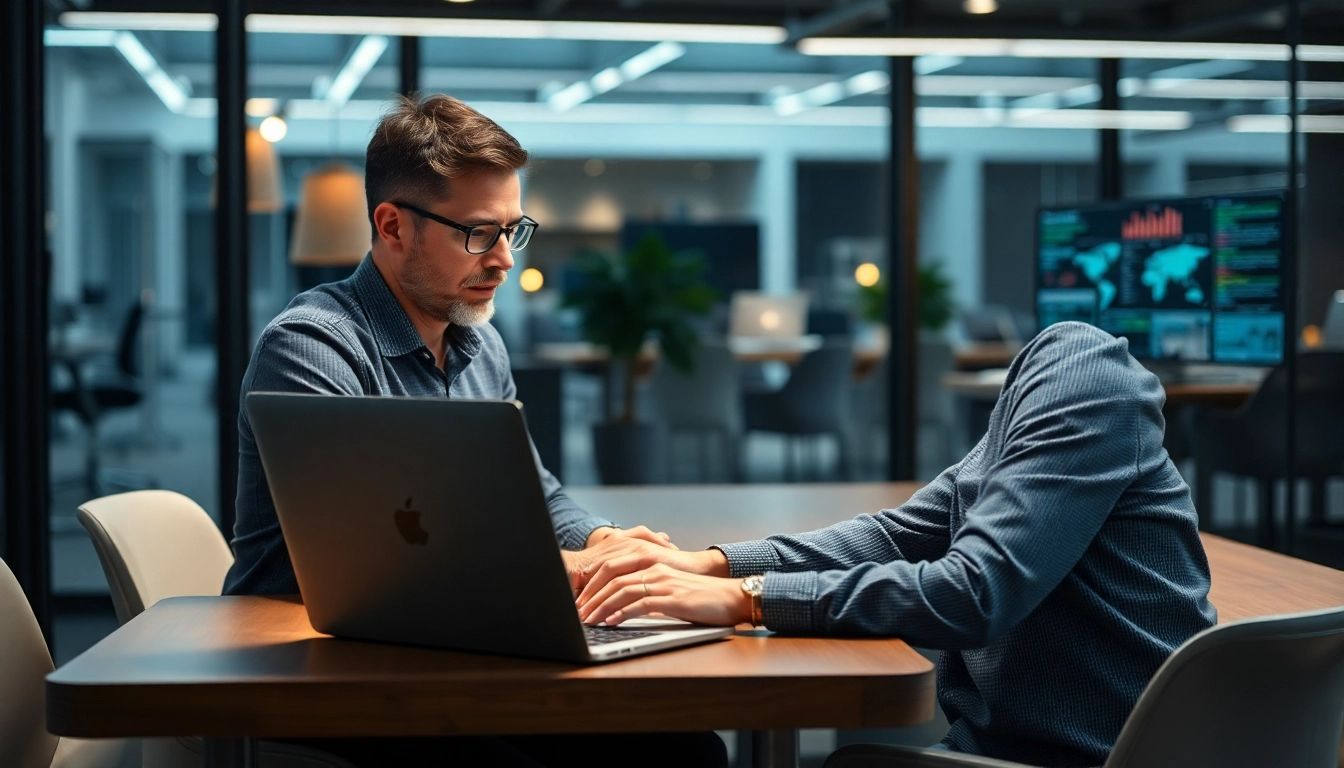Unternehmensberatung - Beratungsprozess eines Consultants mit modernem Laptop in ansprechender Büroumgebung.