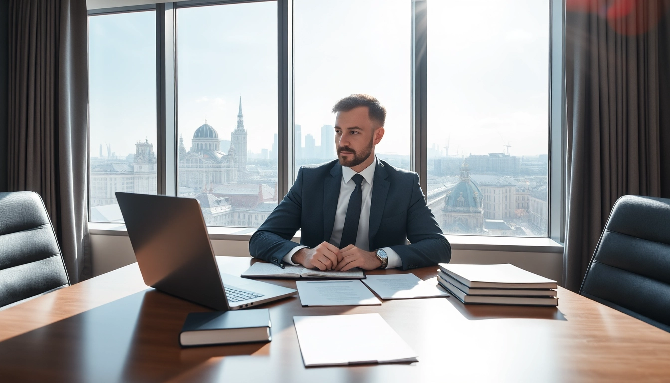 Headhunter Nürnberg in einem modernen Büro bei der Arbeit mit Bewerbungsunterlagen.