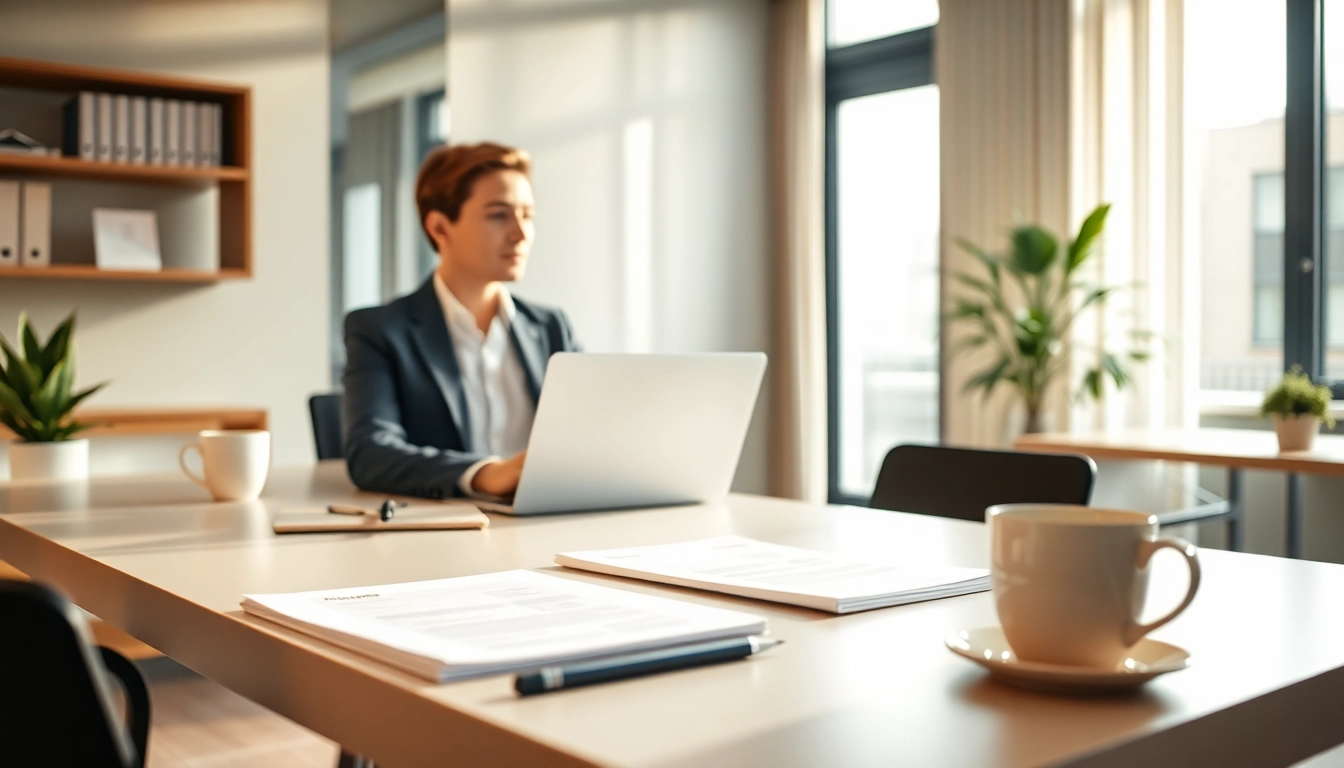 Engaged headhunter Wiesbaden discussing job opportunities in a modern office.