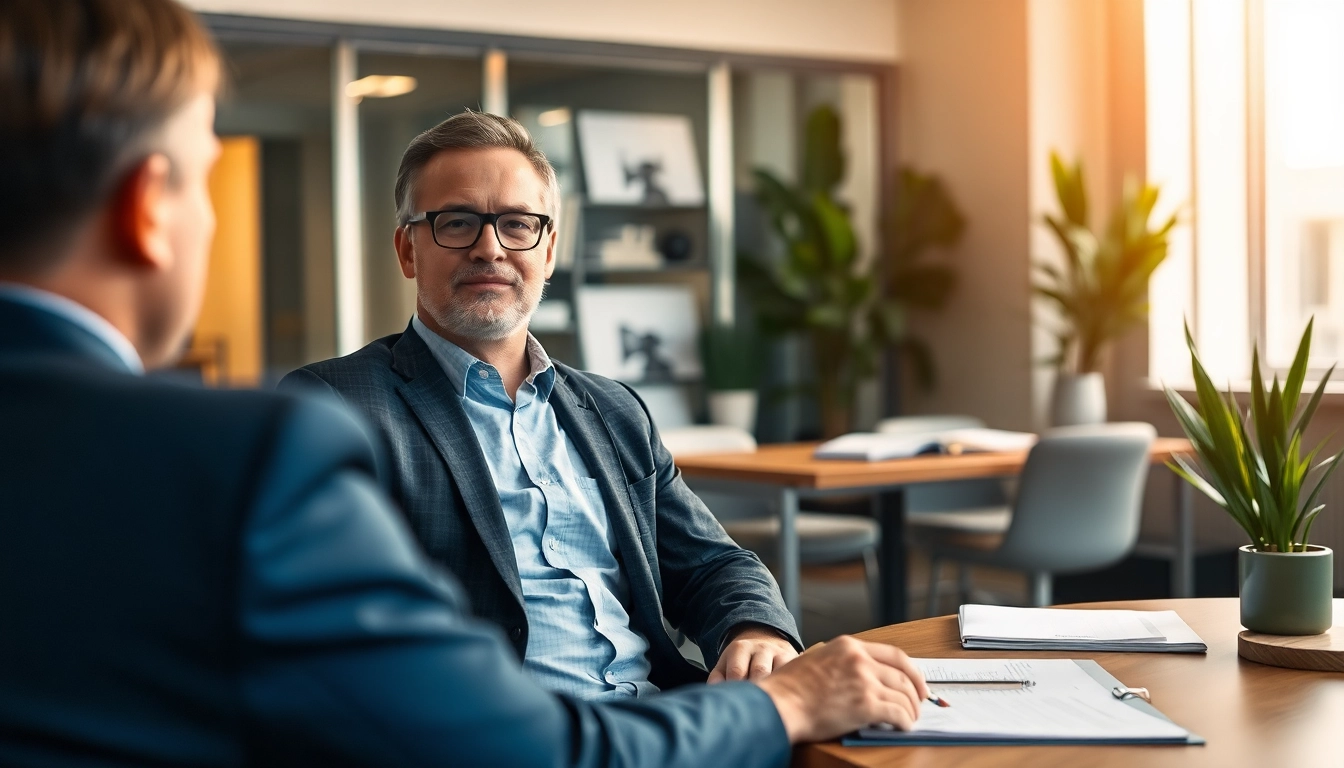 Headhunter Mannheim präsentiert professionelle Beratung in einem modernen Büro.