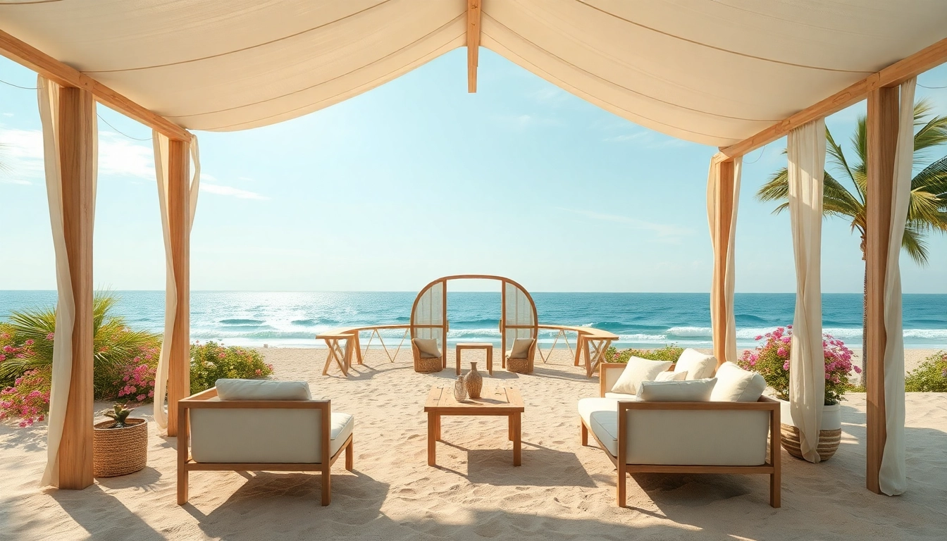 Genießen Sie die entspannende Atmosphäre des Küsten-Cabana, umgeben von der Natur.