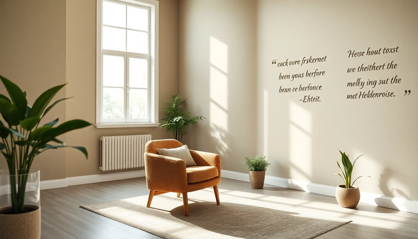 Coaching in Lebenskrisen: Ein einladender Coaching-Raum mit natürlichen Tönen und inspirierenden Elementen.