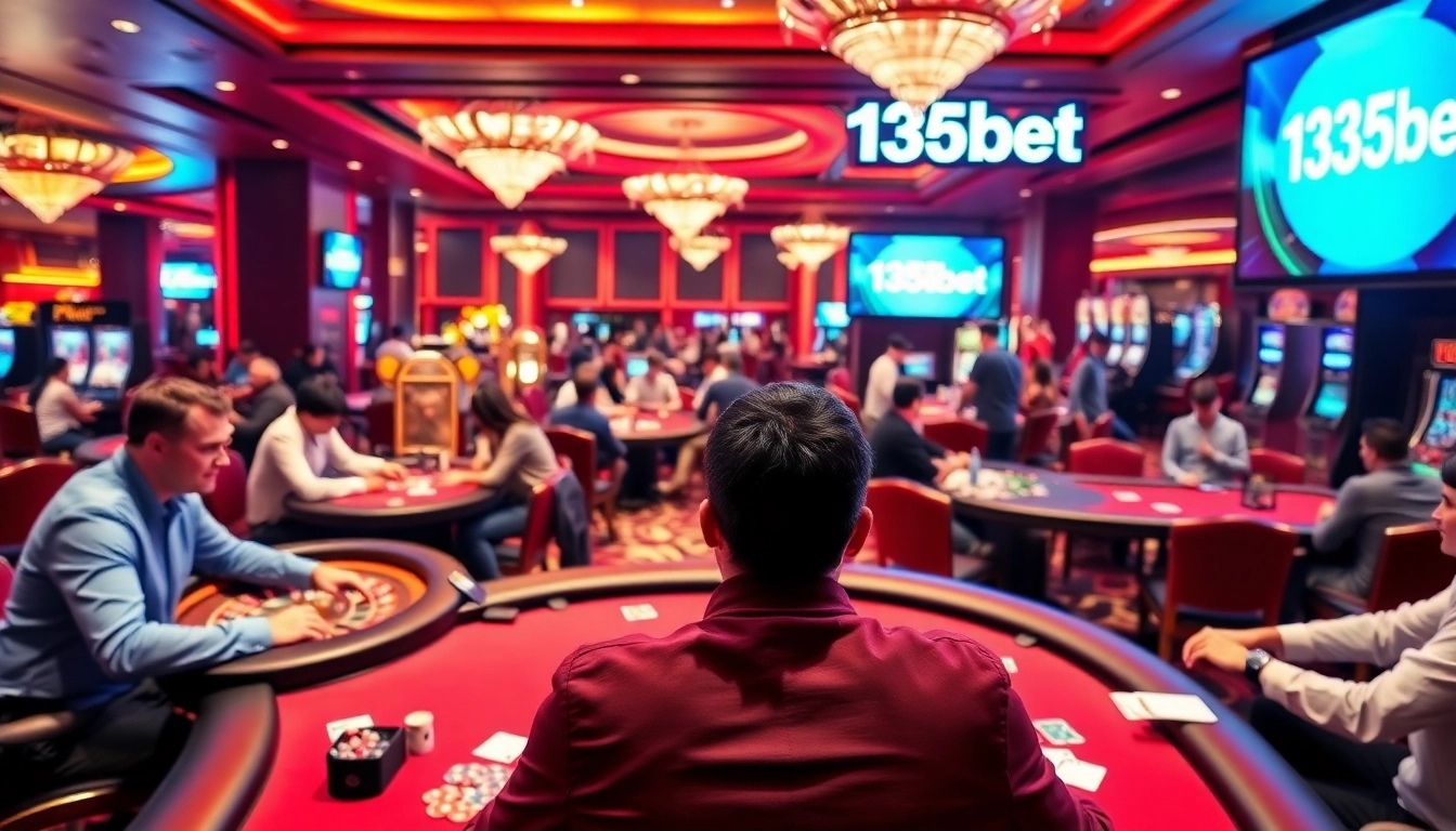 Enjoy a thrilling poker night at 136bet, where players engage intensely in high-stakes games.
