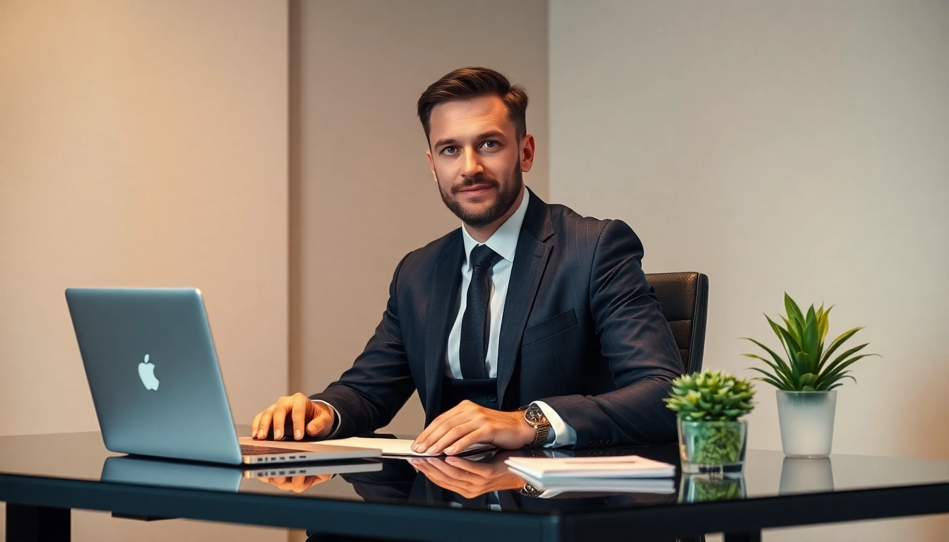 Professioneller Headhunter Gastronomie bei der Arbeit in modernem Büro, fokussiert auf die Rekrutierung von Führungskräften.