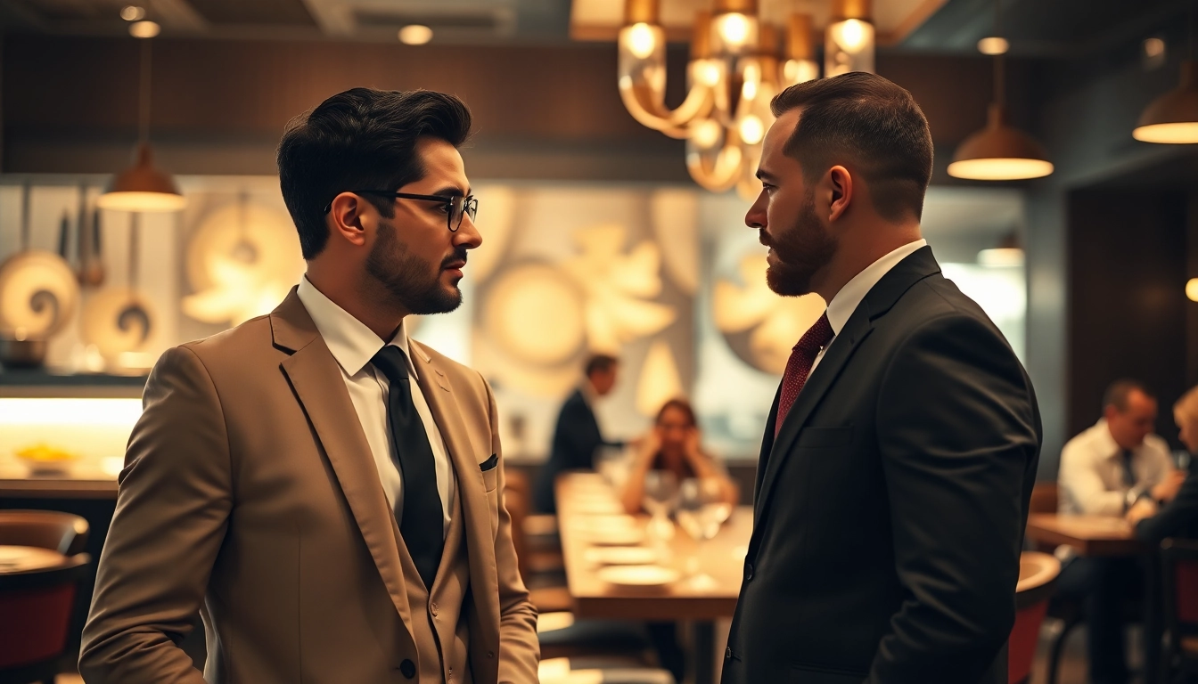 Headhunter Gastronomie berät einen Restaurantmanager in einem eleganten Restaurant.