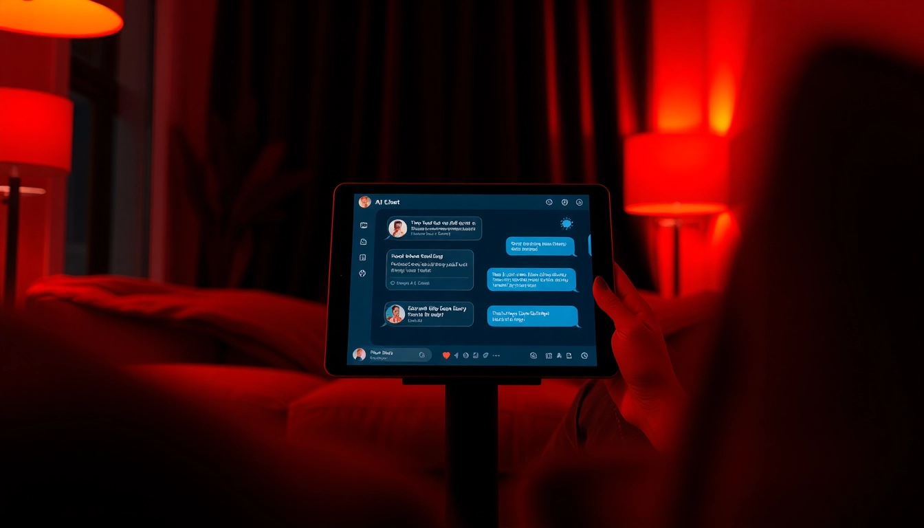 Engaging in porn AI chat with a cozy, modern interface showcasing intimate interactions.