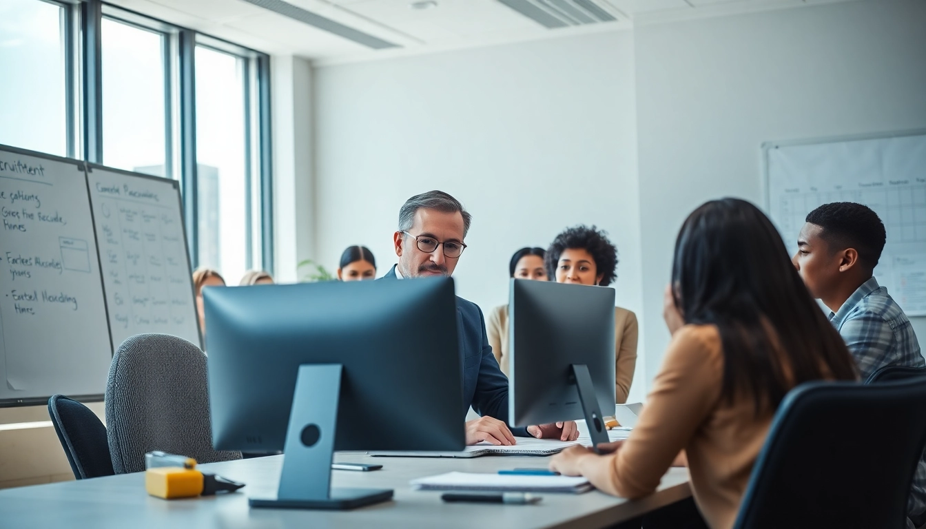 Headhunter IT koordiniert Strategien zur Rekrutierung in einem modernen Büro.
