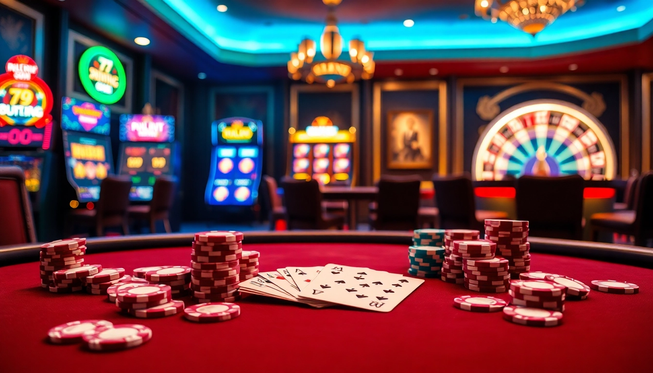 Experience the thrill of high-stakes poker at 79KING COM with luxurious casino visuals.