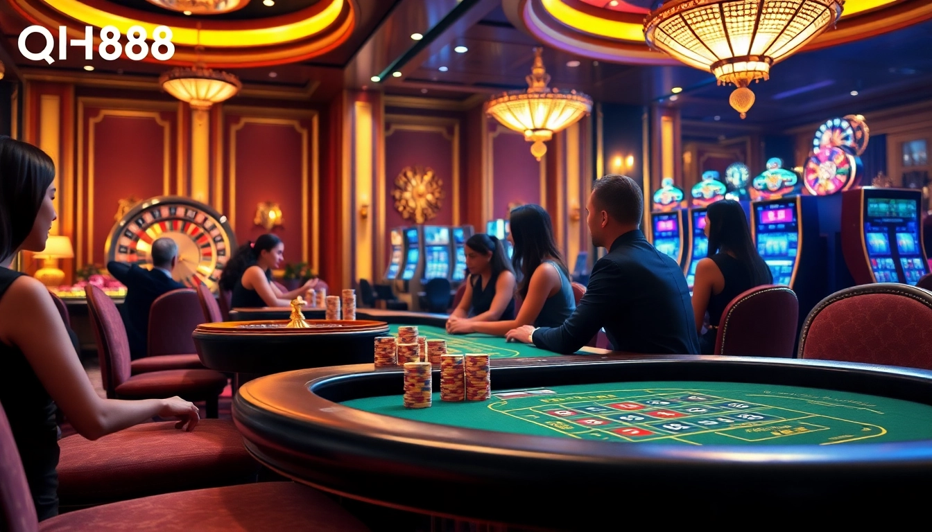 Experience thrilling baccarat gameplay at QH88 with live dealers and elegant casino atmosphere.