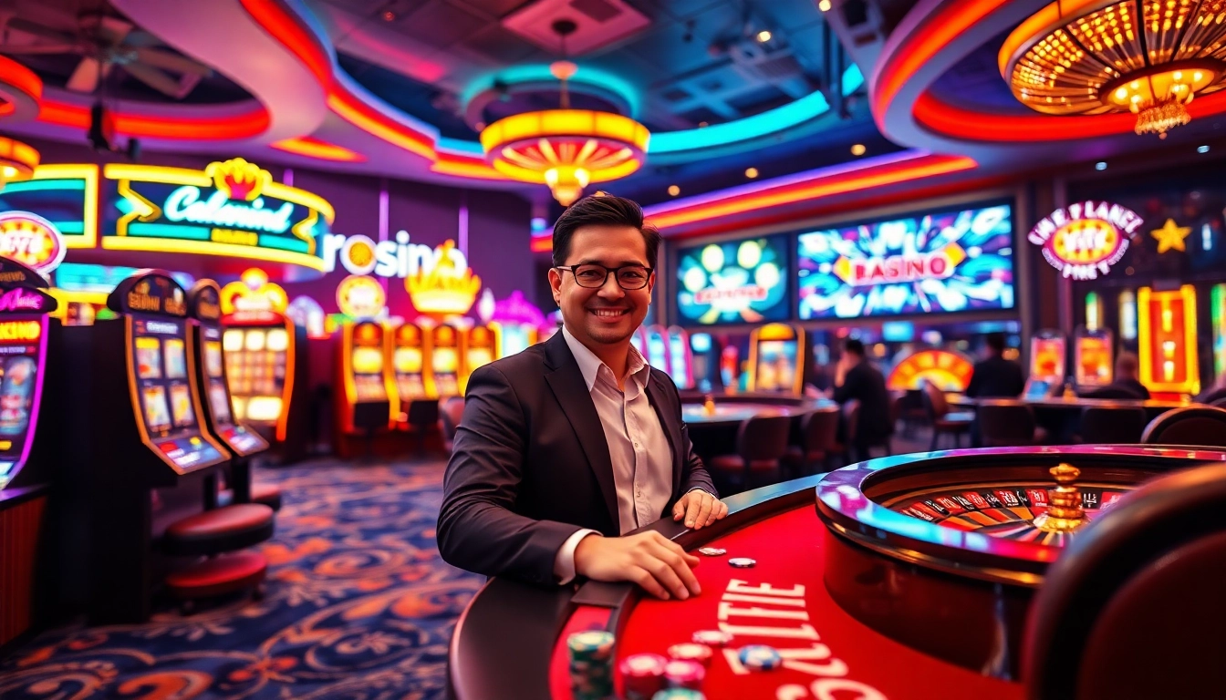 A legjobb online kaszinó élményét bemutató vibráló online kaszinó környezet.