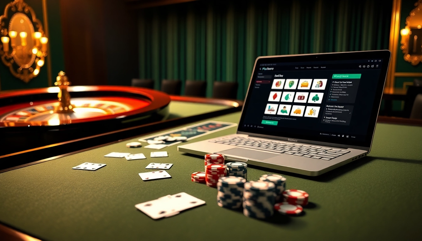 Experience the thrill of PlagAware while enjoying a luxurious casino atmosphere with poker chips and a roulette wheel.