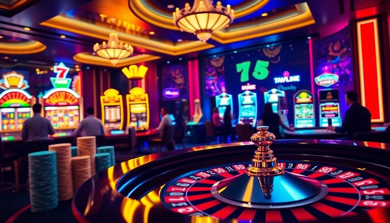 Experience thrilling gameplay at 789club with vibrant casino visuals showcasing roulette and poker.