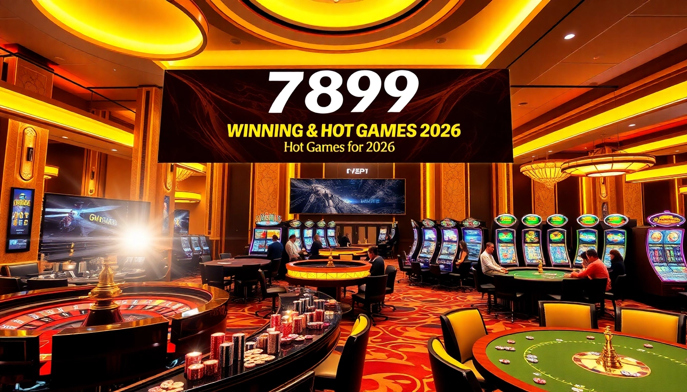 Exciting casino scene with lively players, roulette wheel, and 789P gaming branding.