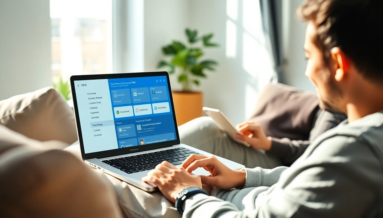 温馨工作区的笔记本屏幕上显示的快连官网界面，展示稳定的VPN连接。