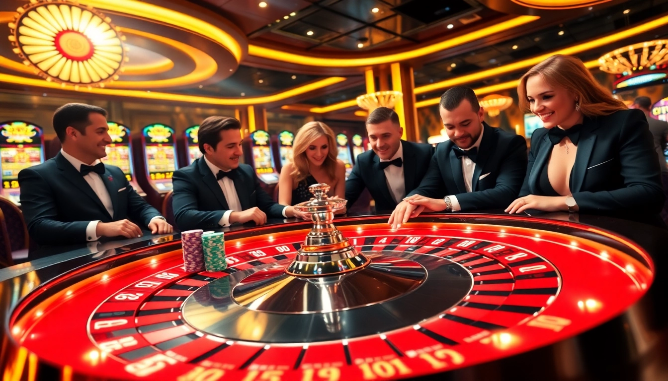 Players enjoying a thrilling game at C168 casino with roulette and poker chips
