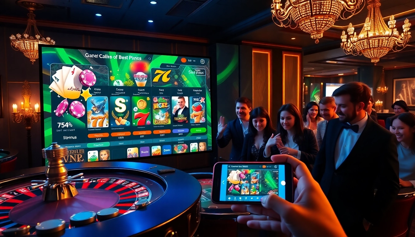 The vibrant atmosphere of gambling at https://e2bet-games.org showcasing online casino experiences with excited players.
