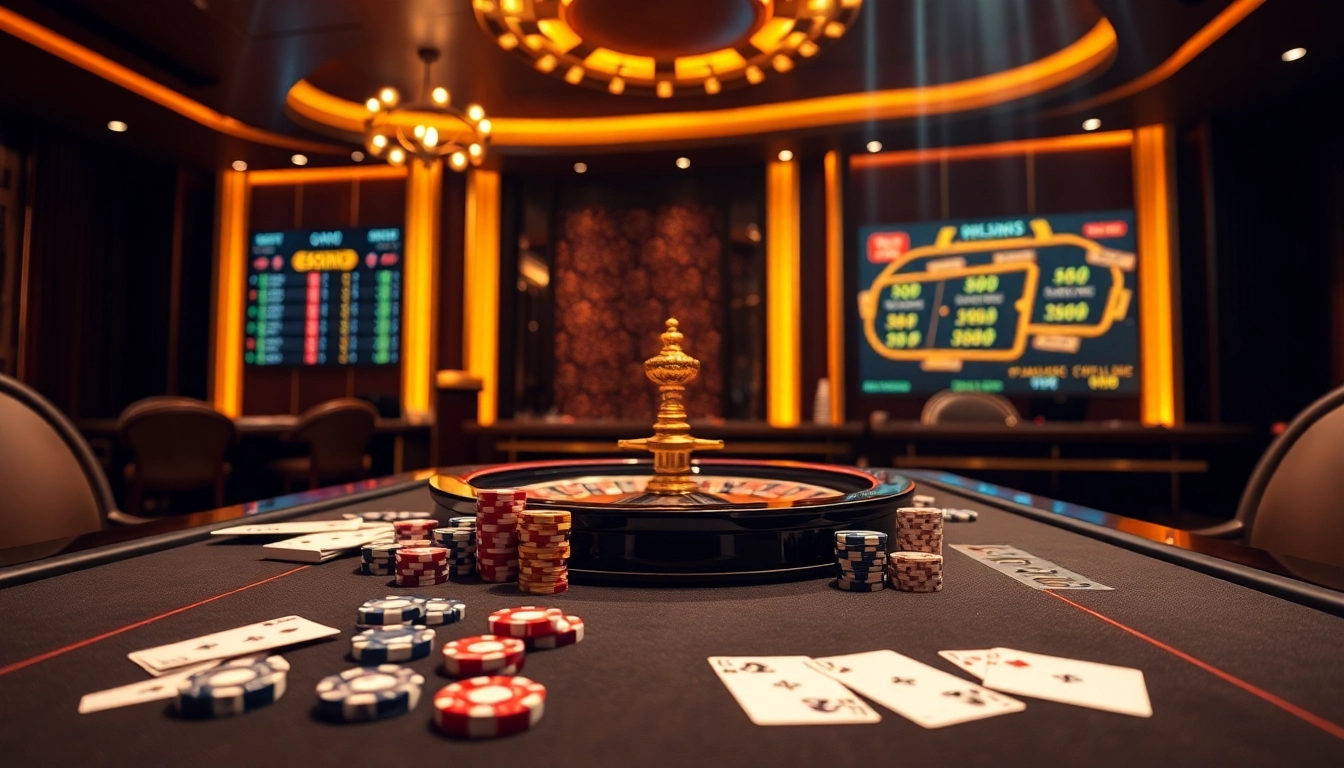 S8 offering a thrilling online casino experience with poker chips and an elegant gambling table.