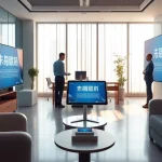 Innovative office space showcasing 有道 language learning tools and technology.