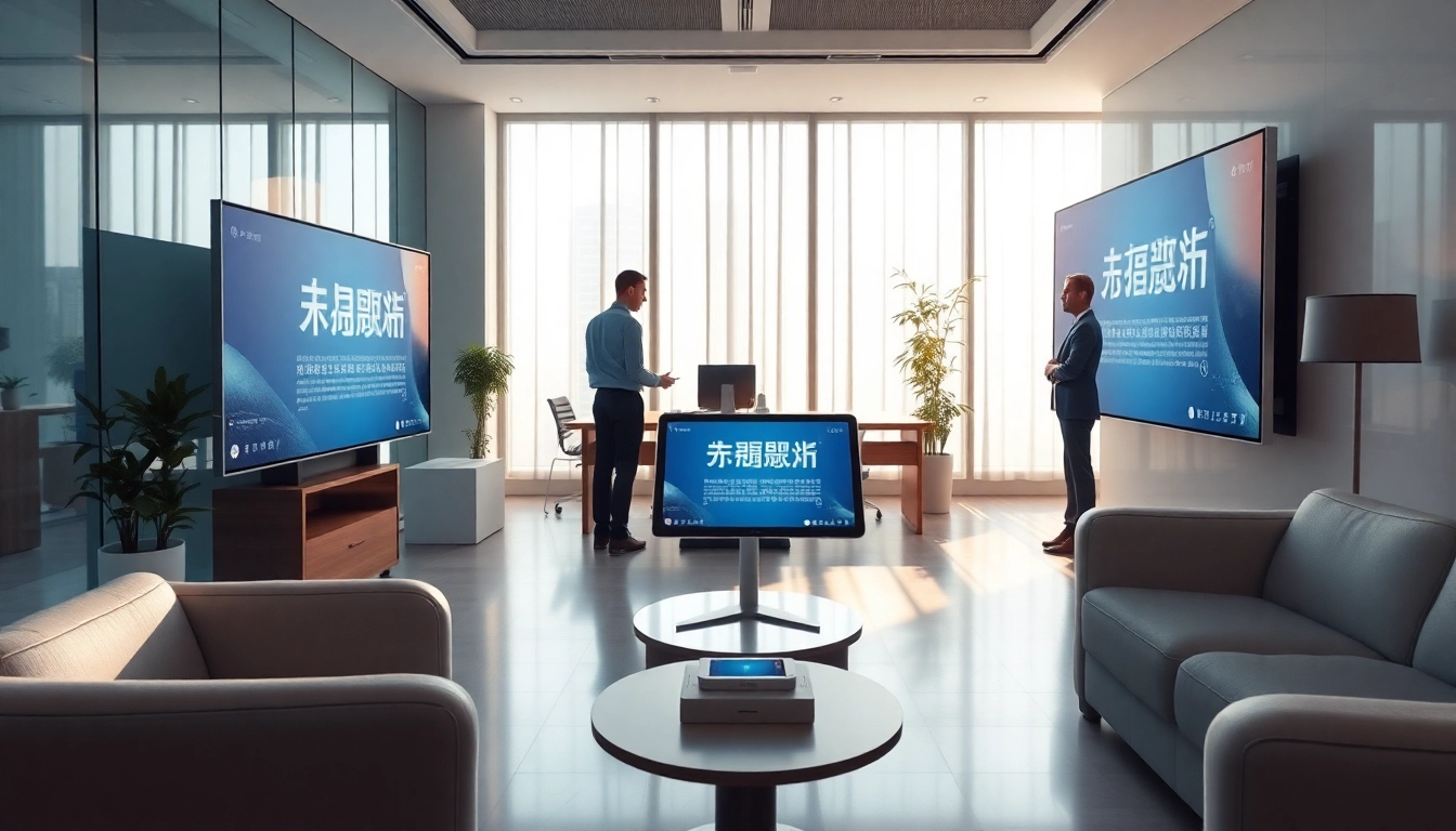 Innovative office space showcasing 有道 language learning tools and technology.