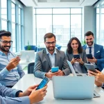 在现代办公室环境中，快连官网用户在多种设备上享受安全的网络连接，展示高效的技术。